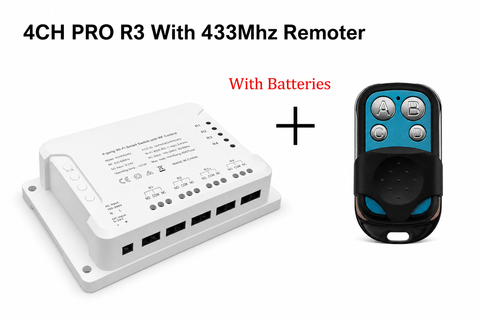 NéoRelay 4CH Pro 4CH PRO R3 with 433Mhz remote variant image