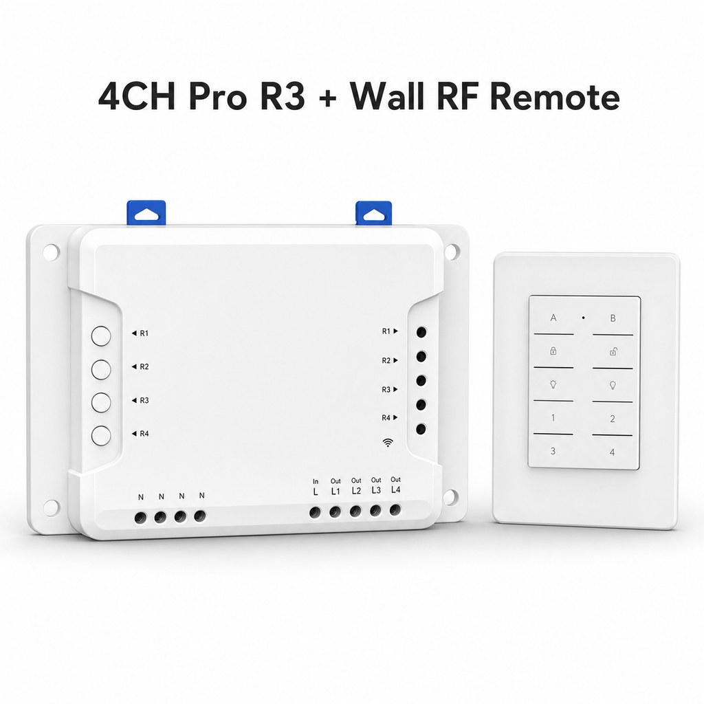 4CH Pro R3 relay kit with wall RF remote