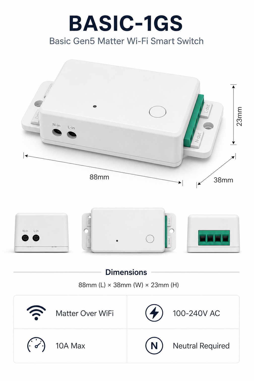 NeoRelay Basic Matter Pro - dimensions and specifications