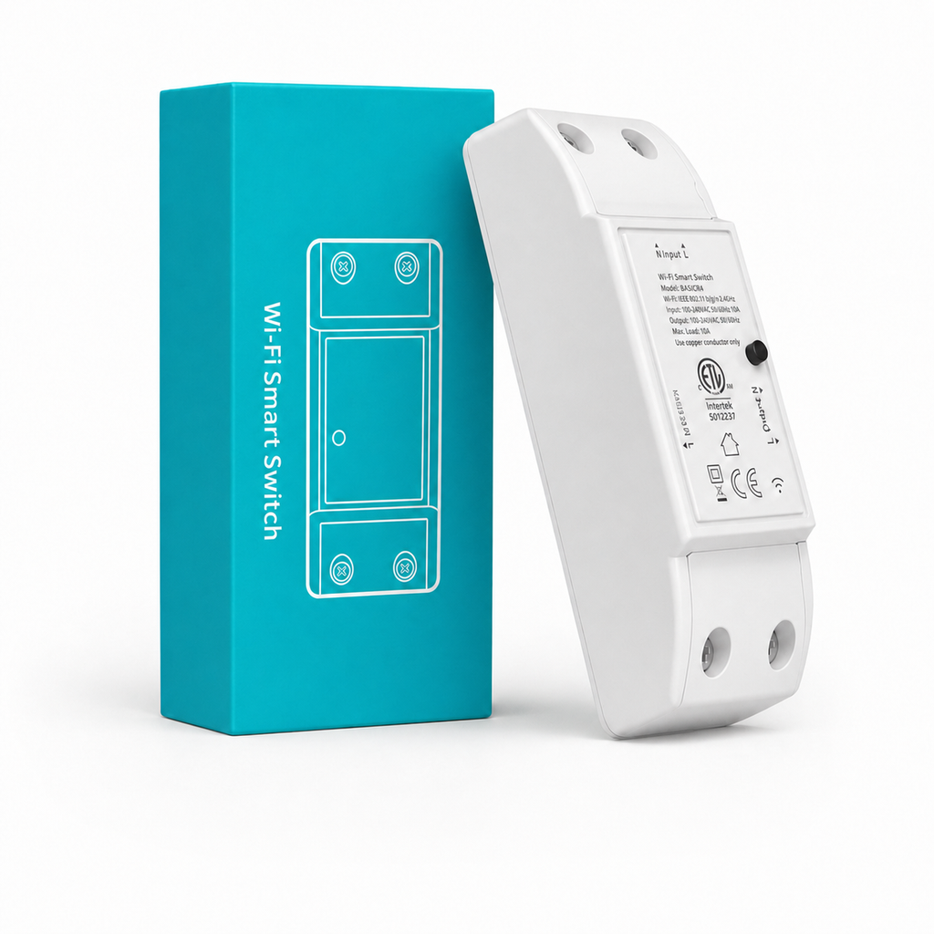 NéoRelay Basic Pro R4 Wi-Fi relay module with packaging