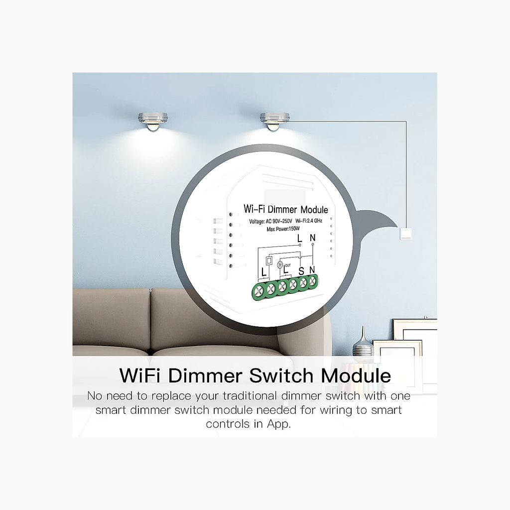 NéoRelay Comfort WiFi dimmer switch module wiring use