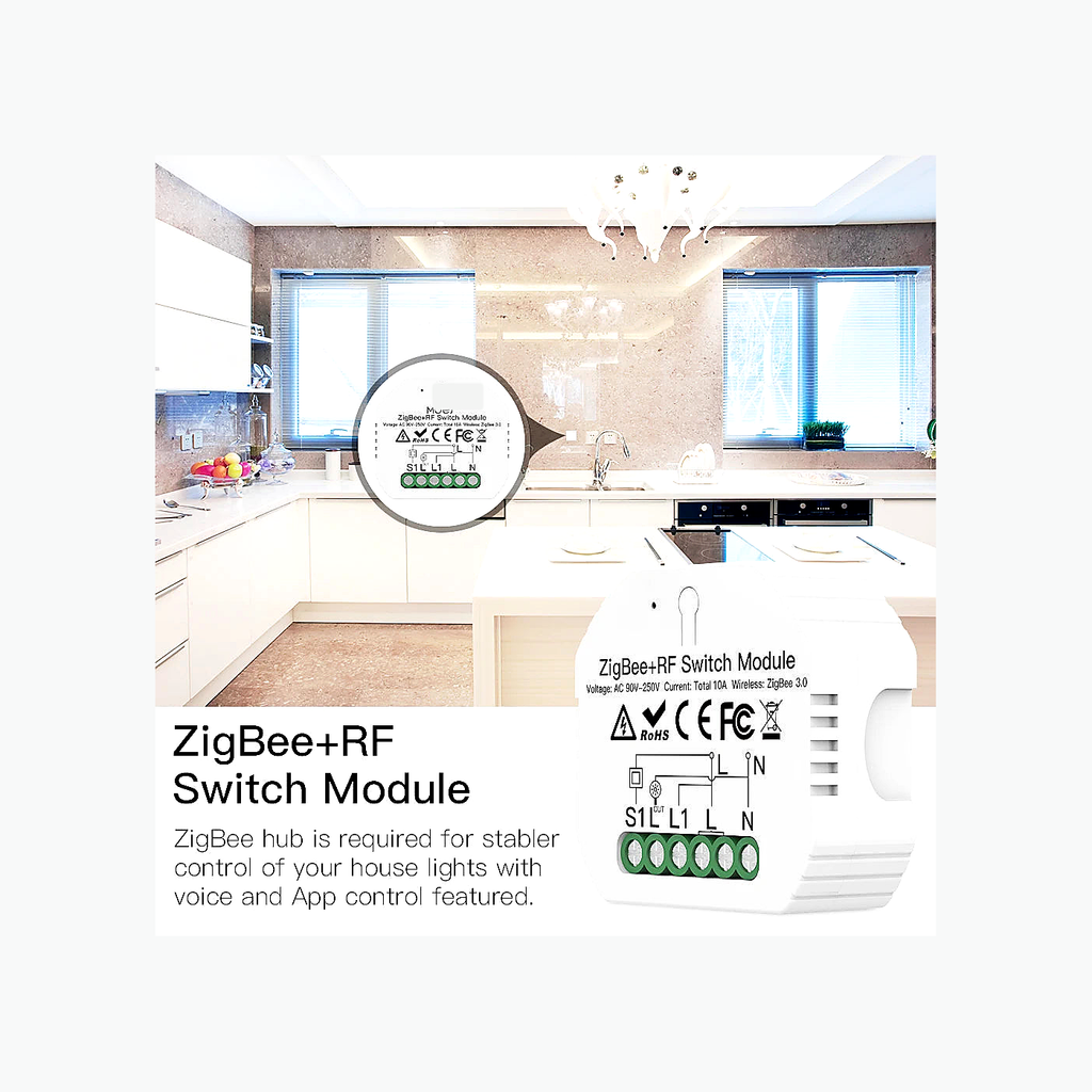 NéoRelay Comfort ZigBee RF switch module kitchen use