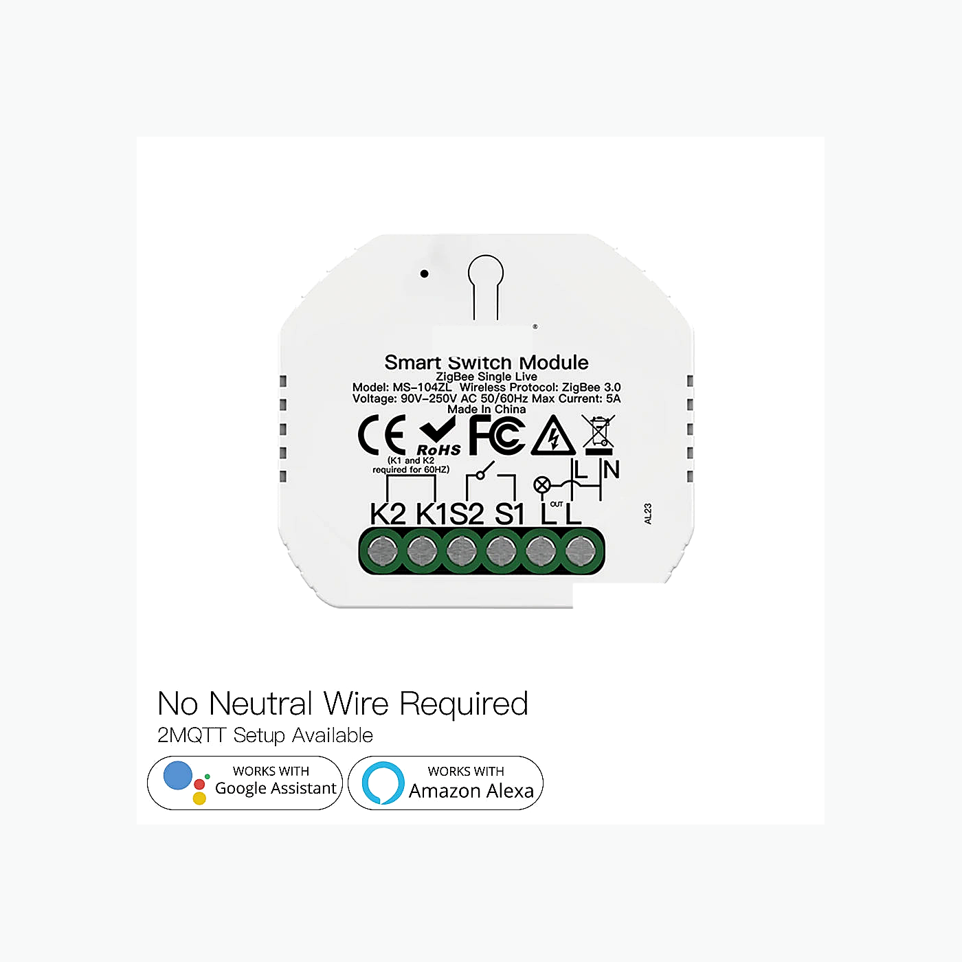 NéoRelay Comfort no neutral wire smart switch module