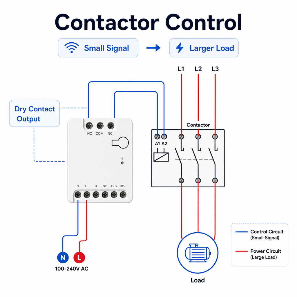 Contactor control wiring diagram with dry contact output