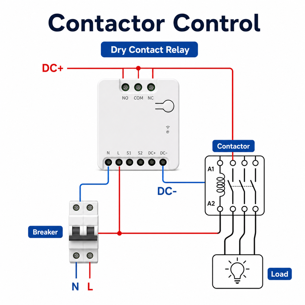 Contactor control wiring diagram for dry contact relay
