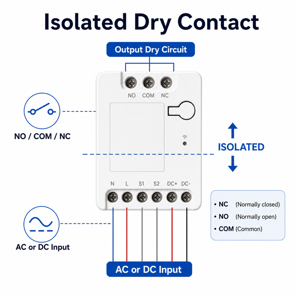 Isolated dry contact wiring diagram for relay module