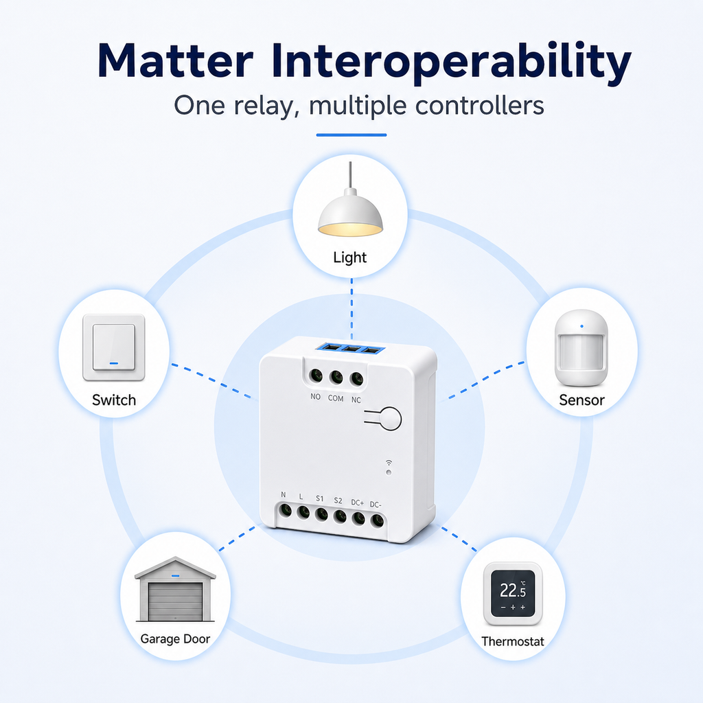 Matter interoperability diagram with generic smart home controllers