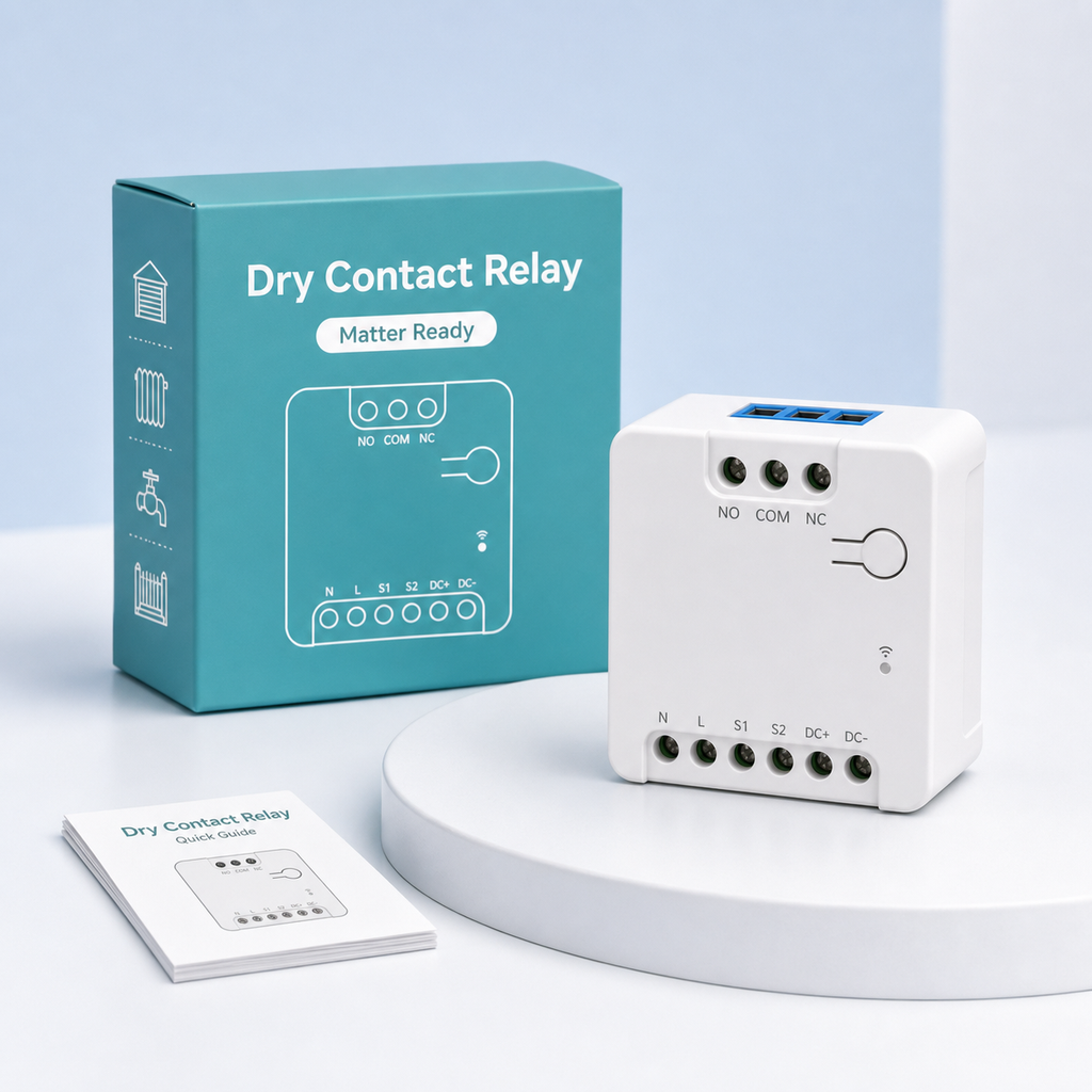 Studio package packshot with dry contact relay and neutral box