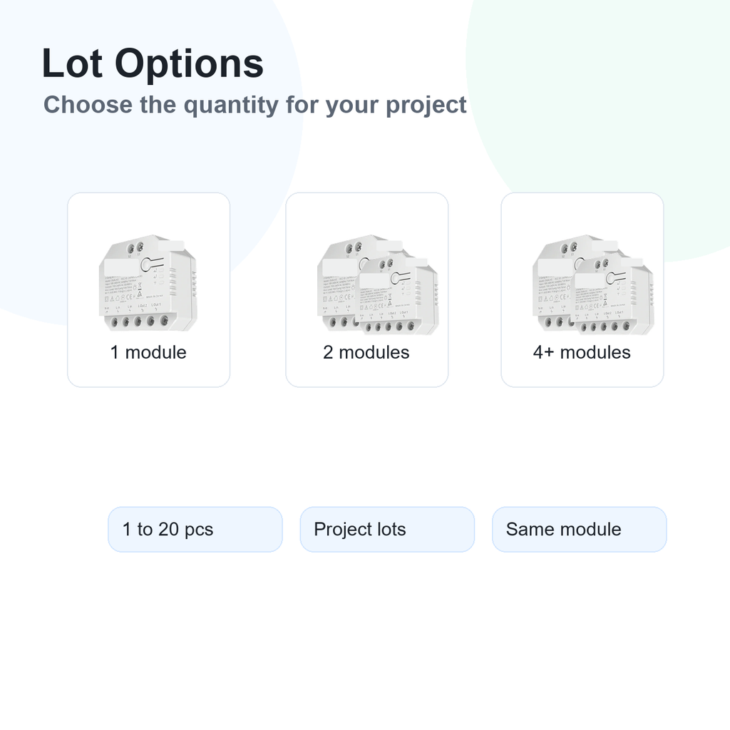 Clean lot options overview for NéoRelay Dual R3 Pro dual Wi-Fi relay modules