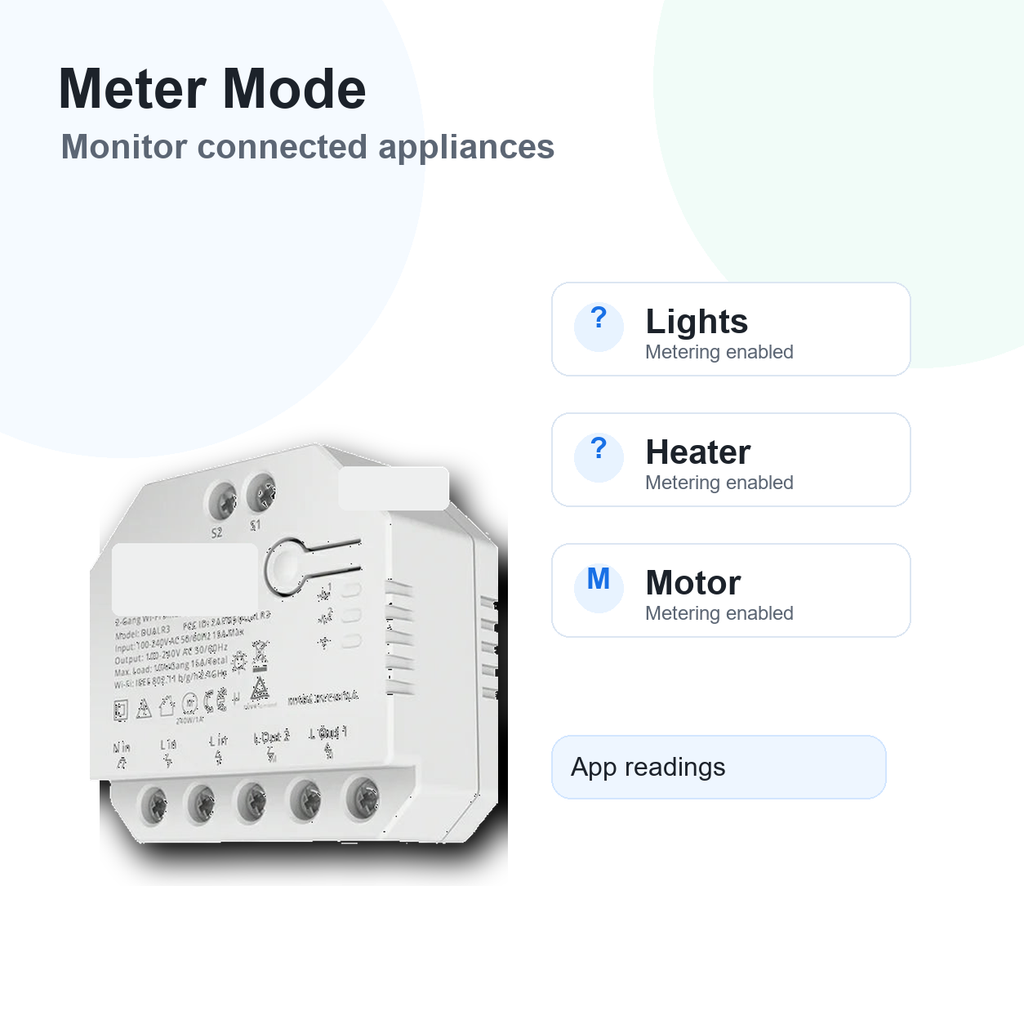Meter mode overview for NéoRelay Dual R3 Pro power monitoring module
