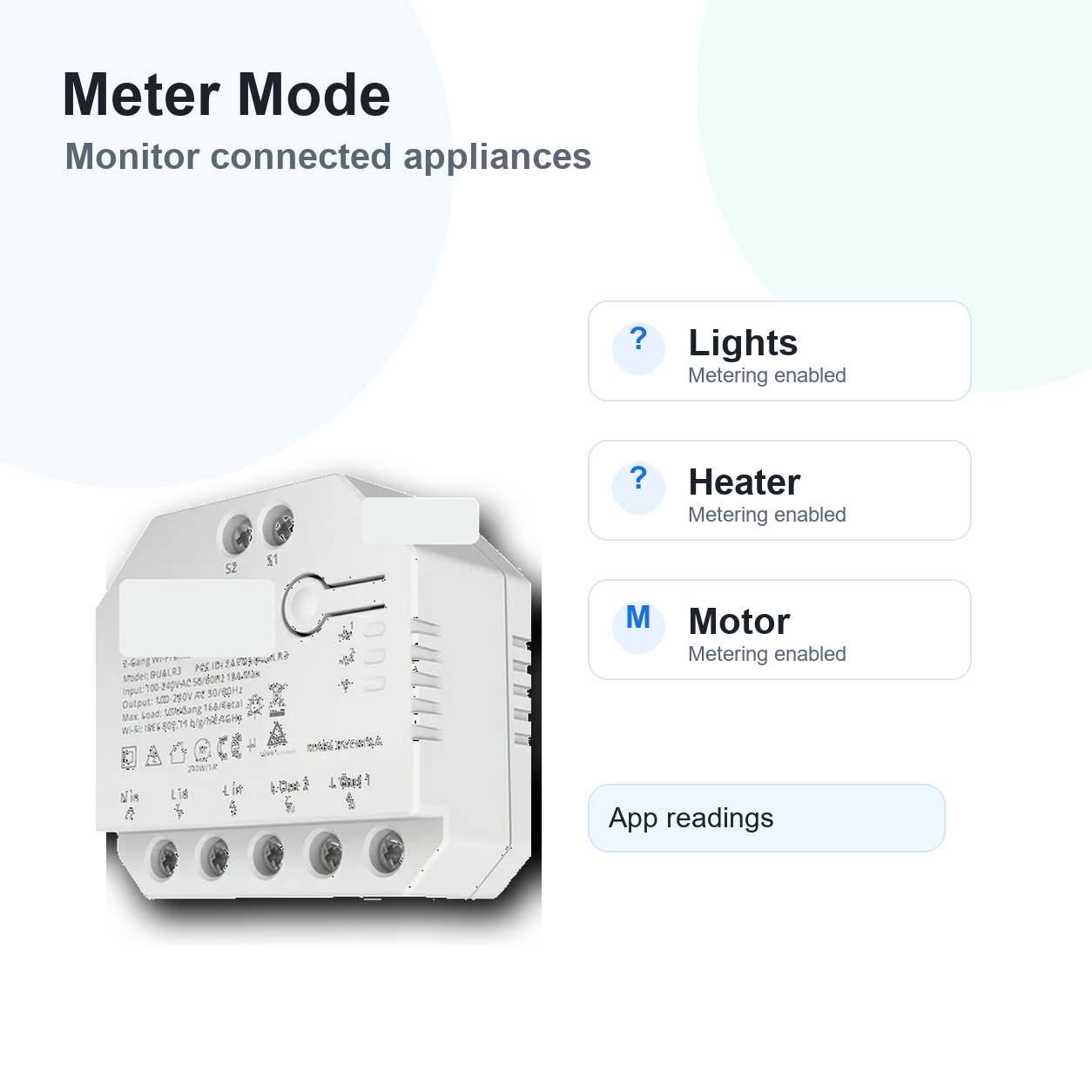 Meter mode overview for NéoRelay Dual R3 Pro power monitoring module
