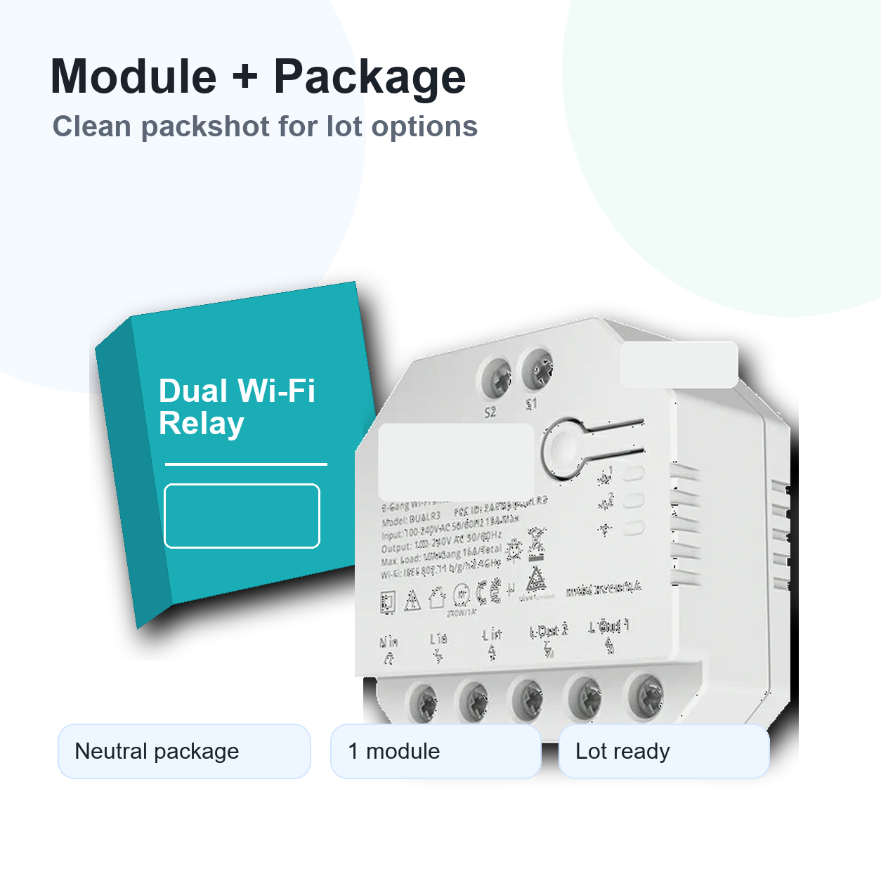 NéoRelay Dual R3 Pro module with neutral package packshot
