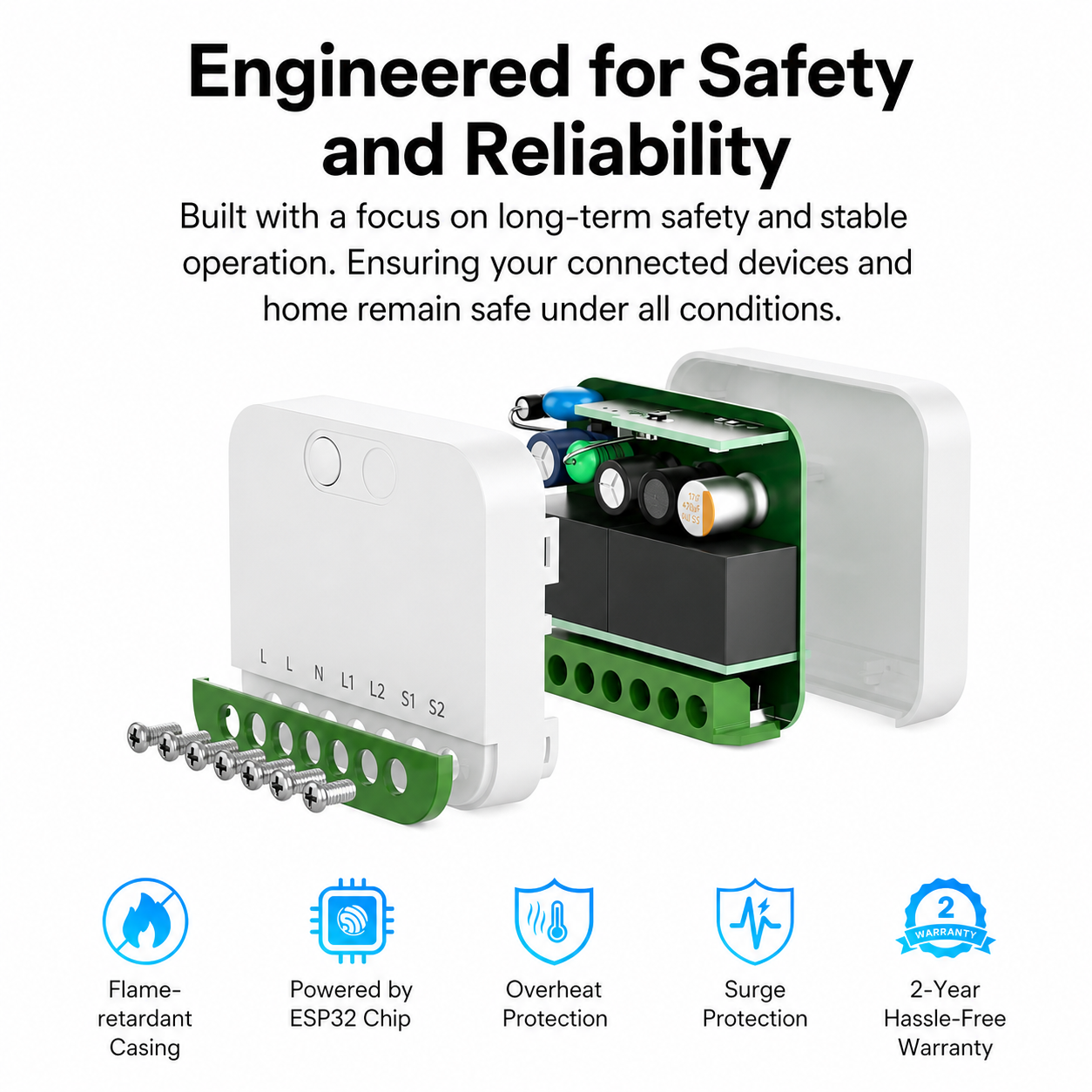 NéoRelay Duo Matter Pro safety reliability exploded internal design image