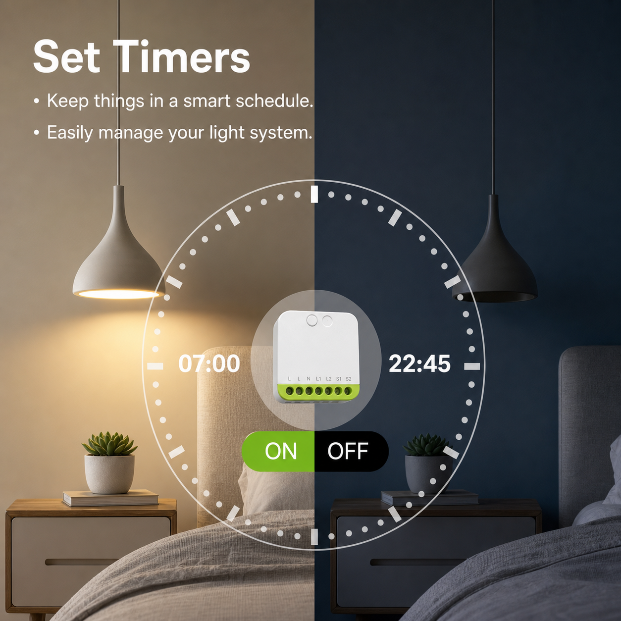 Set timers for scheduled light control