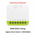 MINI-ZB2GS single 2-gang Zigbee smart switch