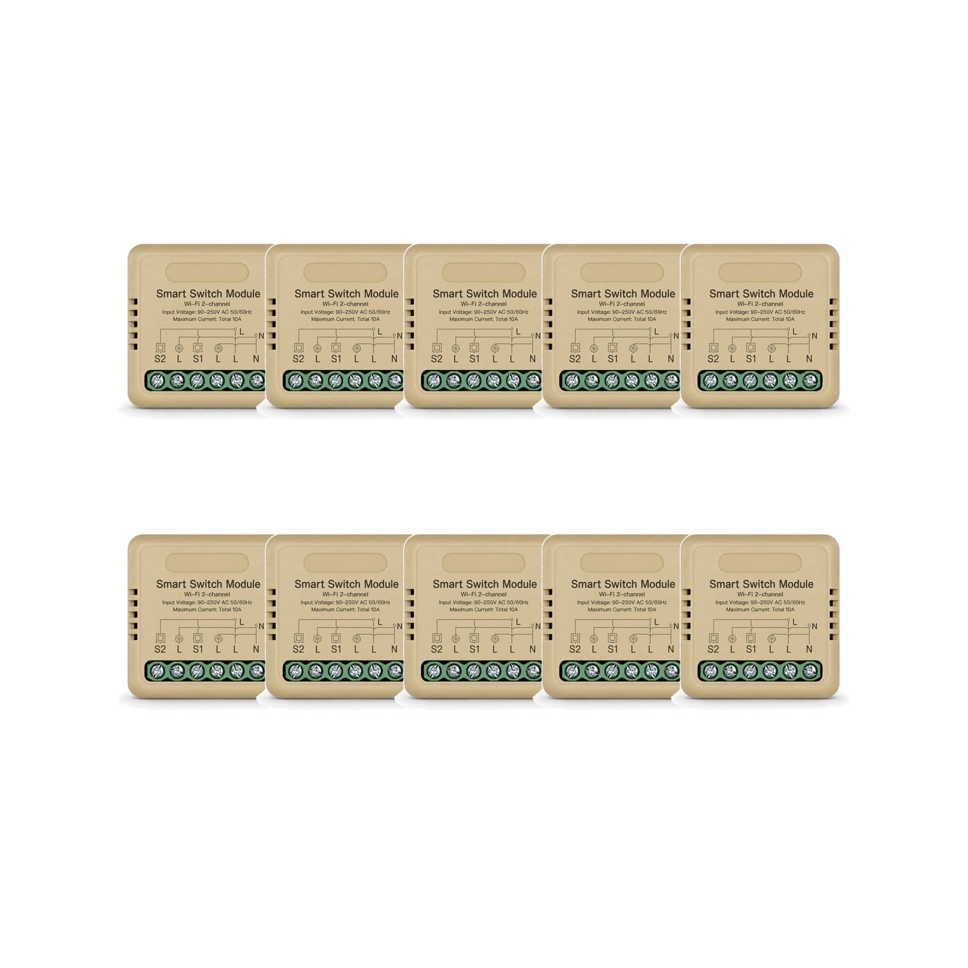 Module interrupteur connecté NéoRelay Mini Comfort Wi-Fi 2 voies lot de 10