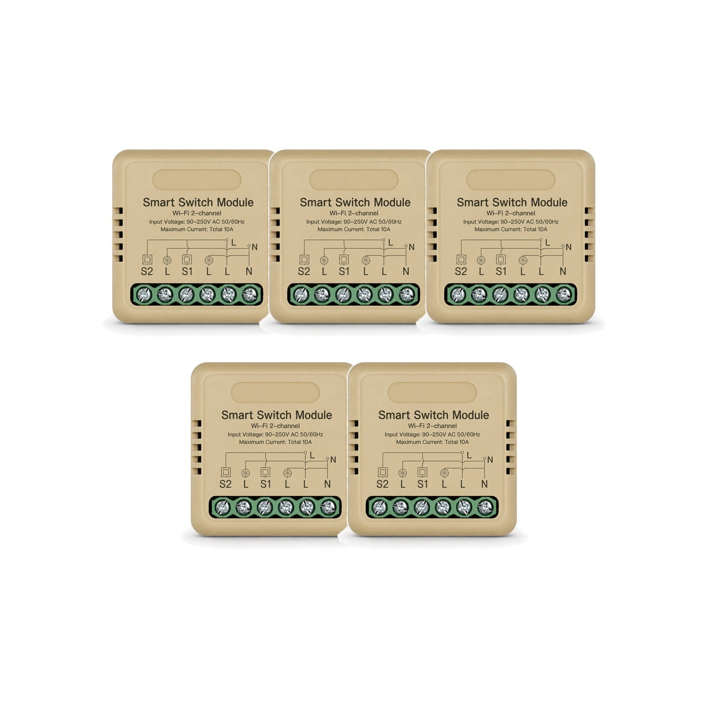 Module interrupteur connecté NéoRelay Mini Comfort Wi-Fi 2 voies lot de 5