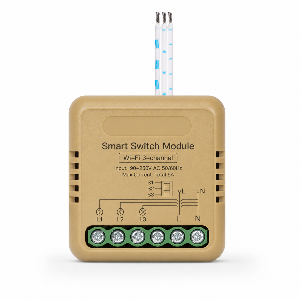 Gold Wi-Fi 3-channel mini smart switch relay module variant