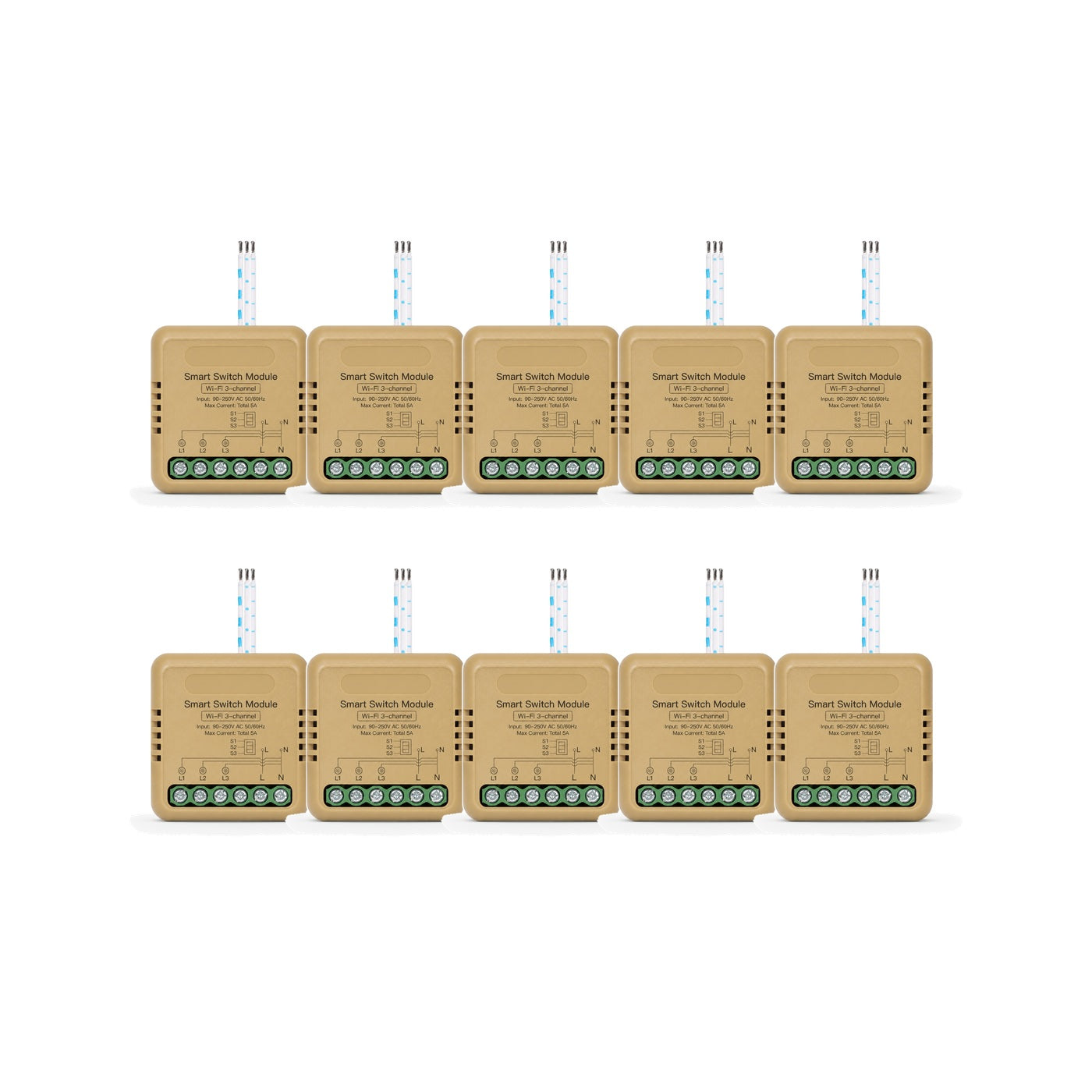 Module interrupteur connecté NéoRelay Mini Comfort Wi-Fi 3 voies lot de 10