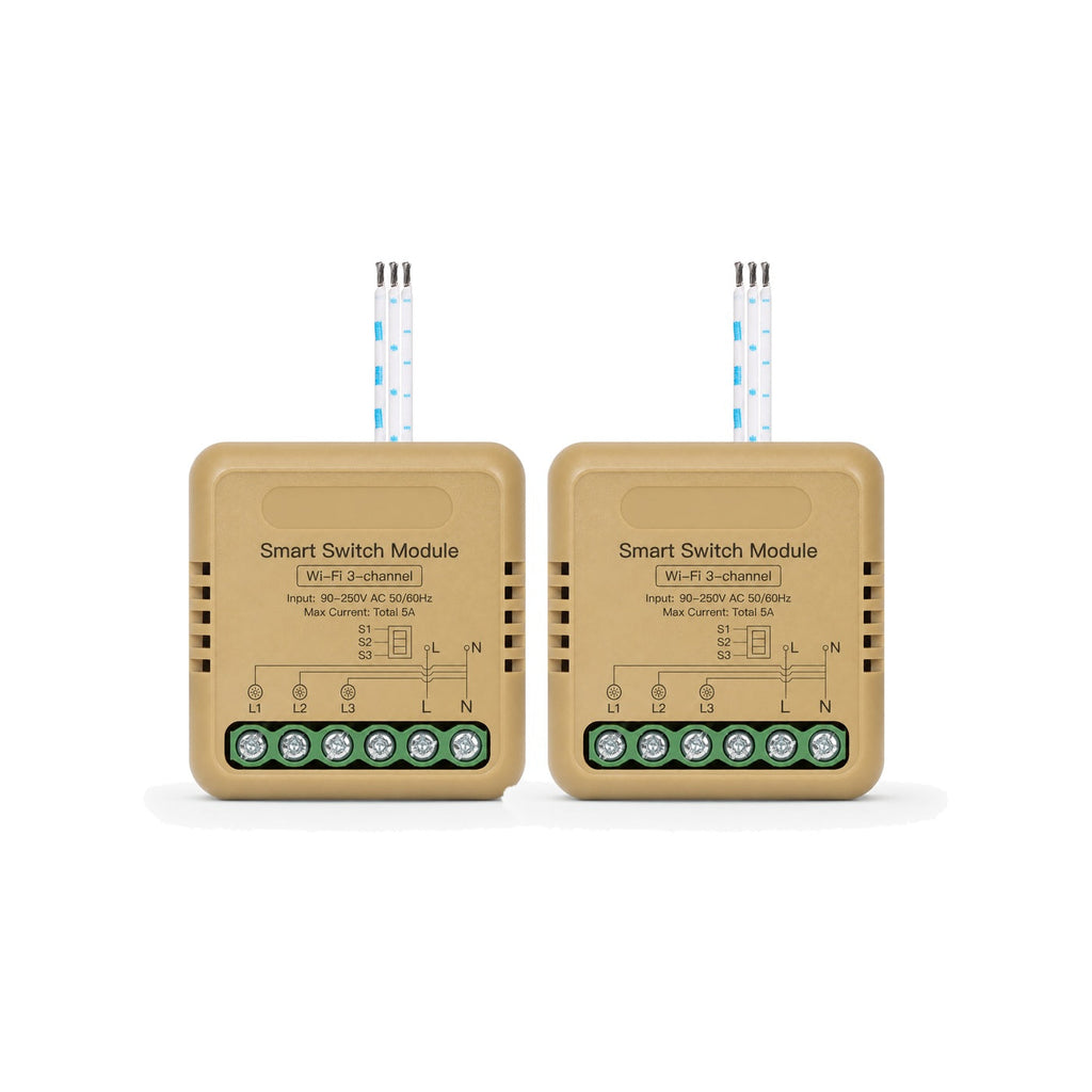 Module interrupteur connecté NéoRelay Mini Comfort Wi-Fi 3 voies lot de 2