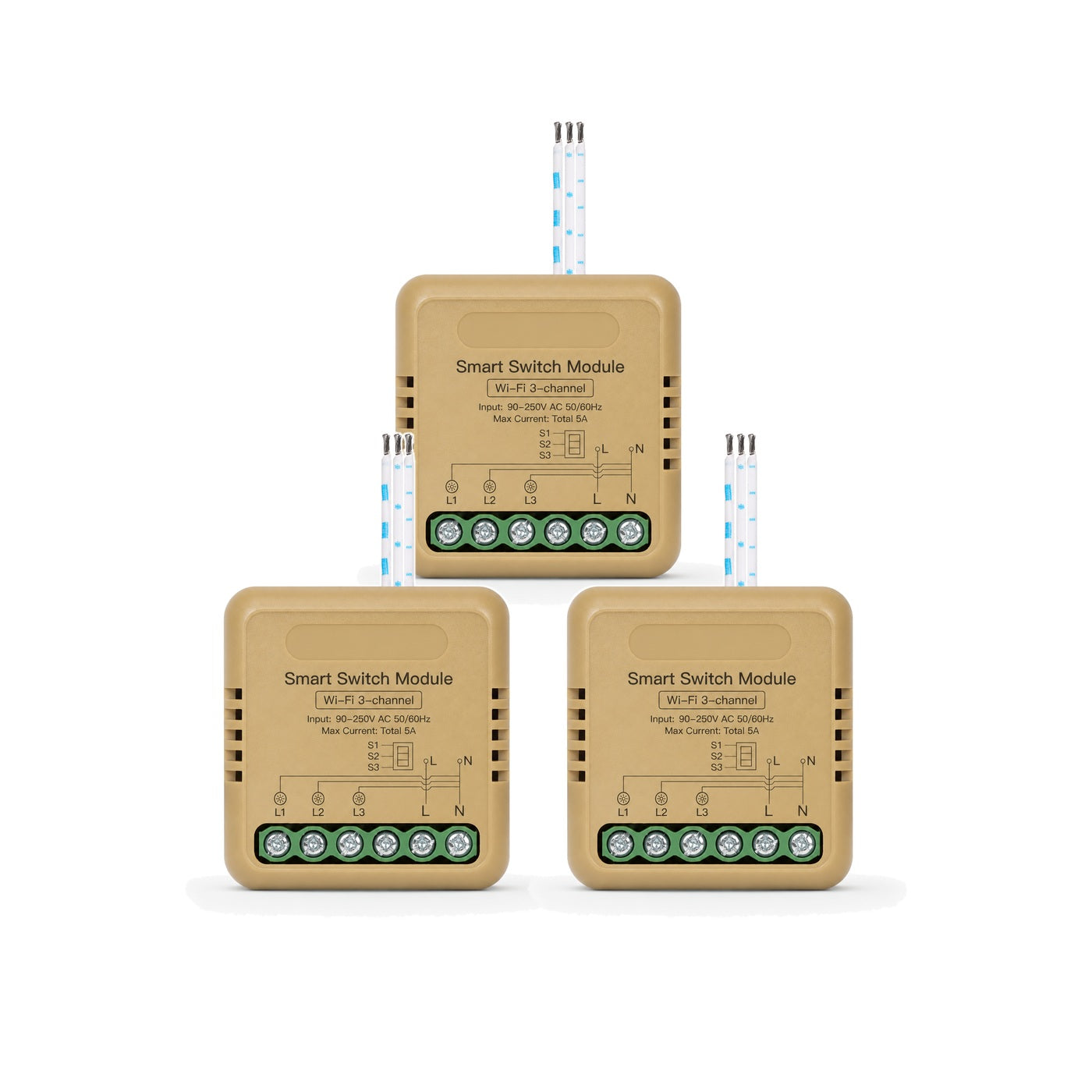 Module interrupteur connecté NéoRelay Mini Comfort Wi-Fi 3 voies lot de 3