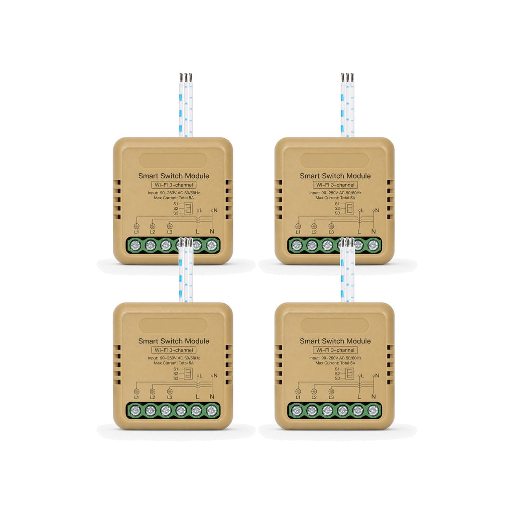 Module interrupteur connecté NéoRelay Mini Comfort Wi-Fi 3 voies lot de 4