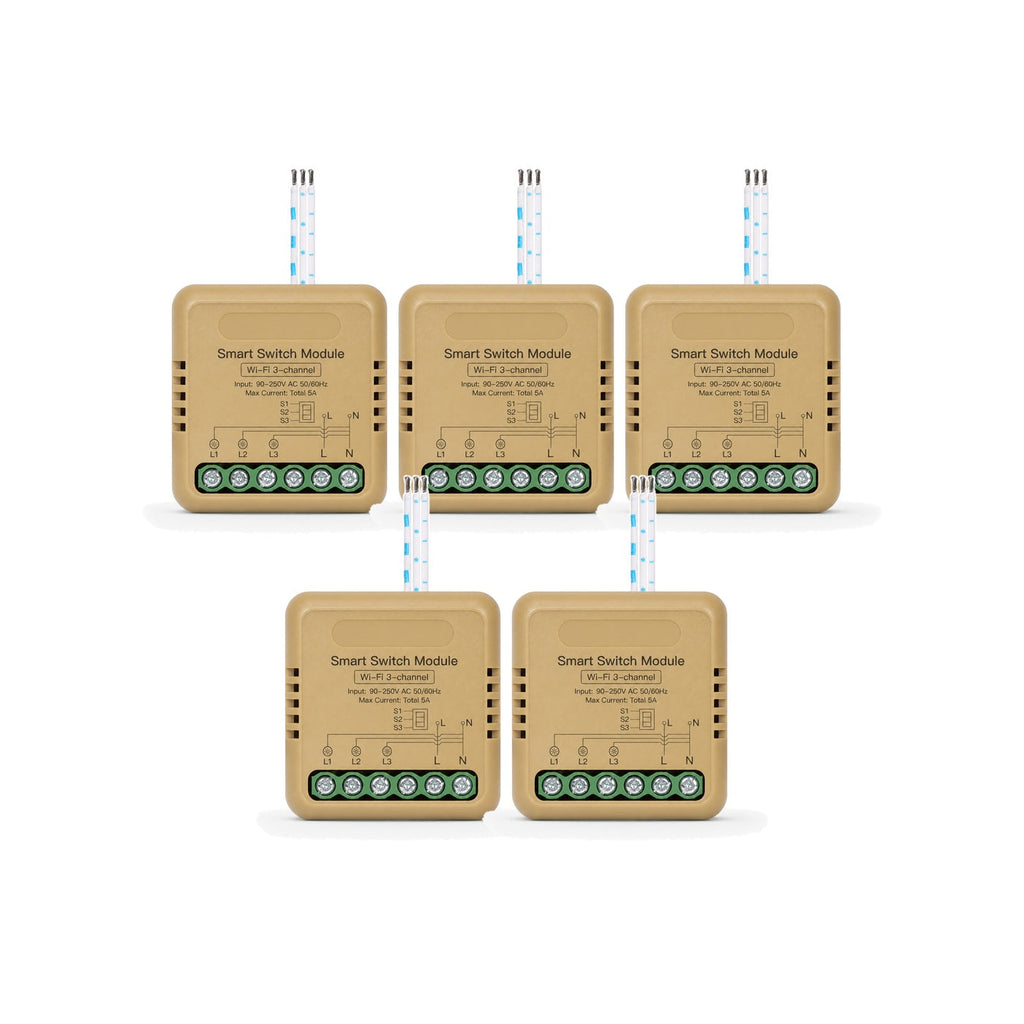Module interrupteur connecté NéoRelay Mini Comfort Wi-Fi 3 voies lot de 5