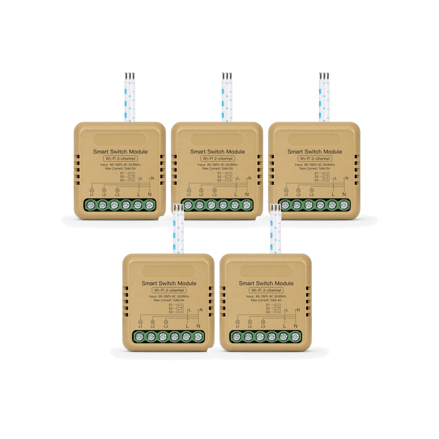 Module interrupteur connecté NéoRelay Mini Comfort Wi-Fi 3 voies lot de 5