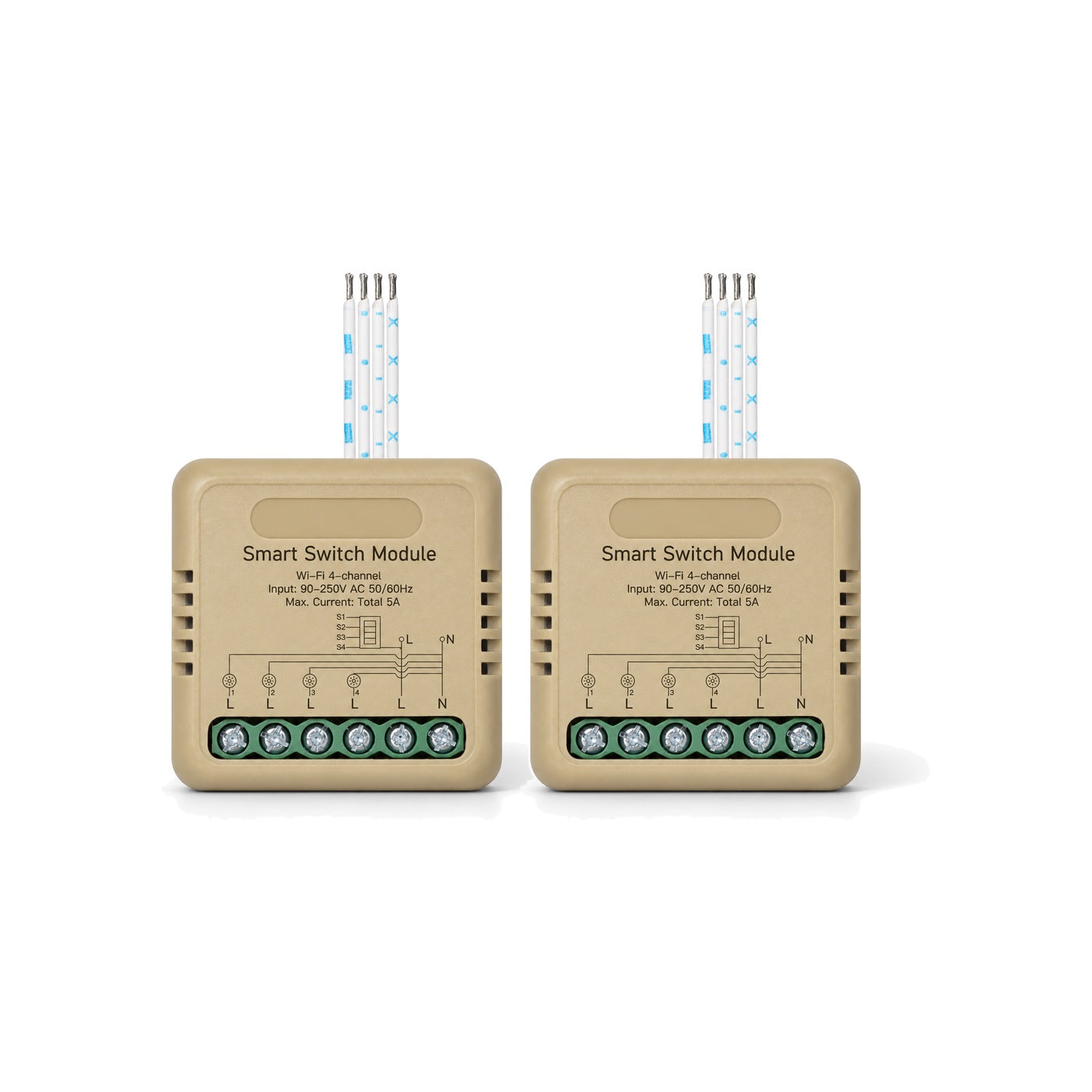 Module interrupteur connecté NéoRelay Mini Comfort Wi-Fi 4 voies lot de 2