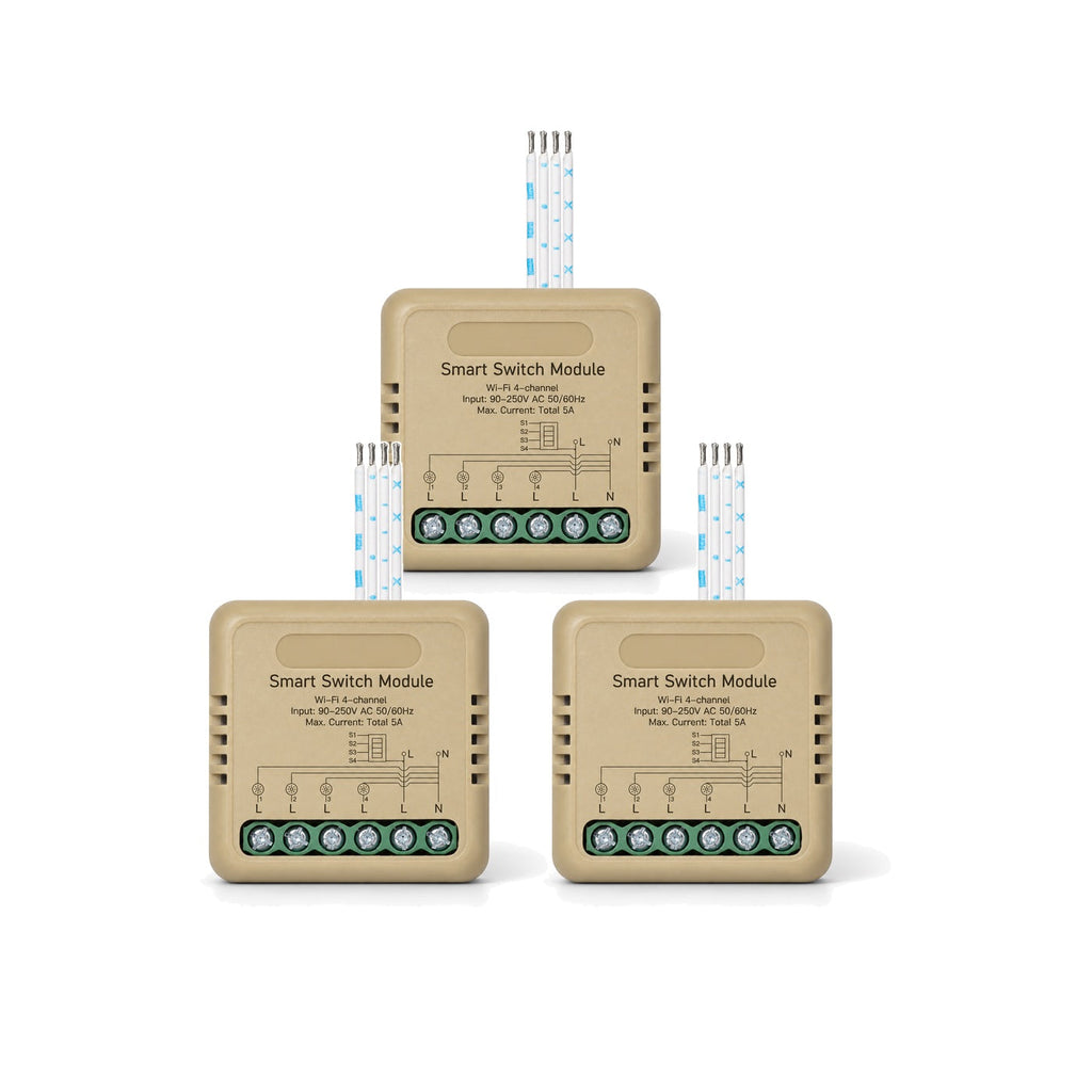 Module interrupteur connecté NéoRelay Mini Comfort Wi-Fi 4 voies lot de 3