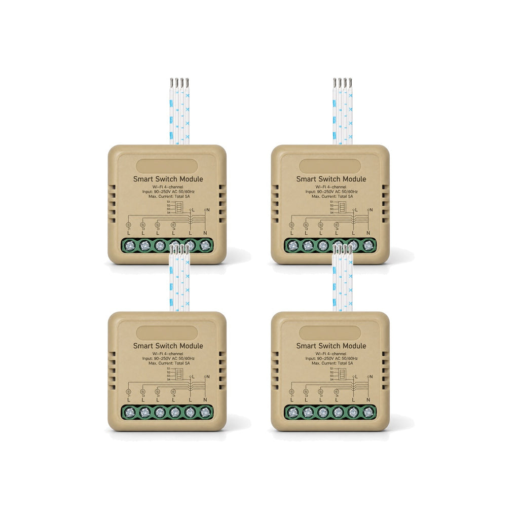 Module interrupteur connecté NéoRelay Mini Comfort Wi-Fi 4 voies lot de 4