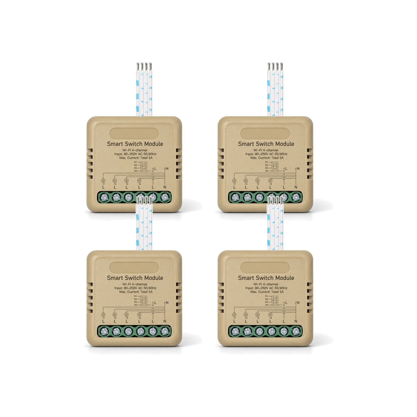 Module interrupteur connecté NéoRelay Mini Comfort Wi-Fi 4 voies lot de 4