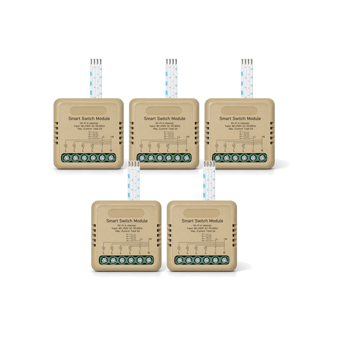 Module interrupteur connecté NéoRelay Mini Comfort Wi-Fi 4 voies lot de 5