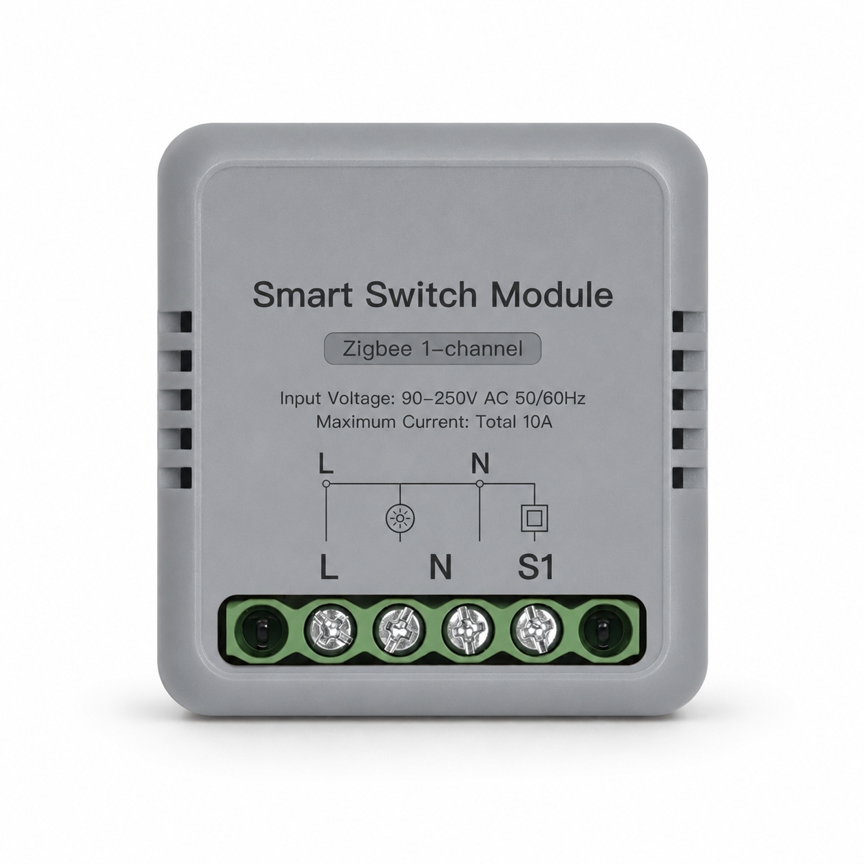Gray Zigbee 1-channel mini smart switch relay module variant
