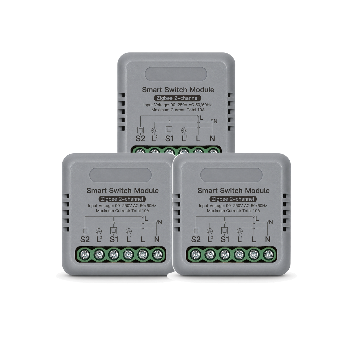 Module interrupteur connecté NéoRelay Mini Comfort ZigBee 2 voies lot de 3