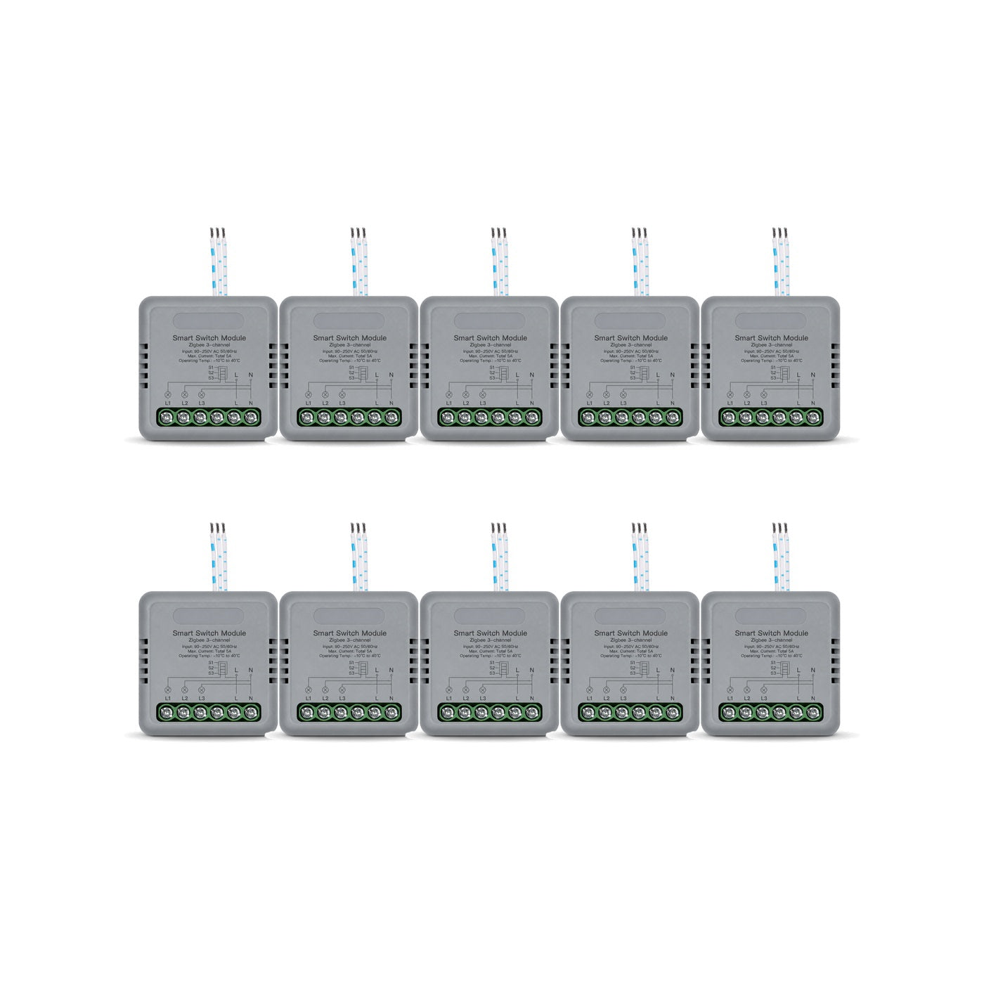 Module interrupteur connecté NéoRelay Mini Comfort ZigBee 3 voies lot de 10