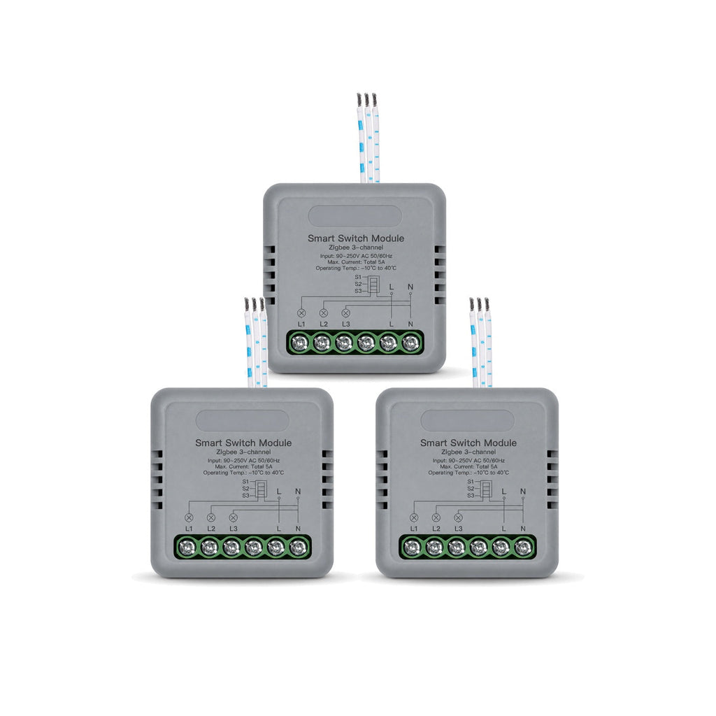 Module interrupteur connecté NéoRelay Mini Comfort ZigBee 3 voies lot de 3