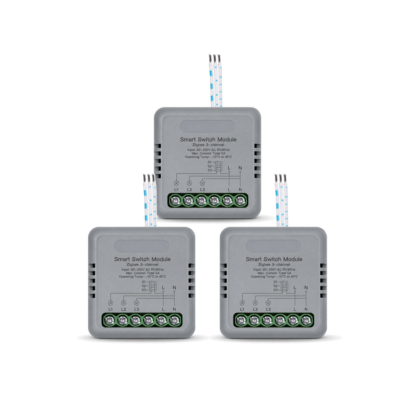 Module interrupteur connecté NéoRelay Mini Comfort ZigBee 3 voies lot de 3