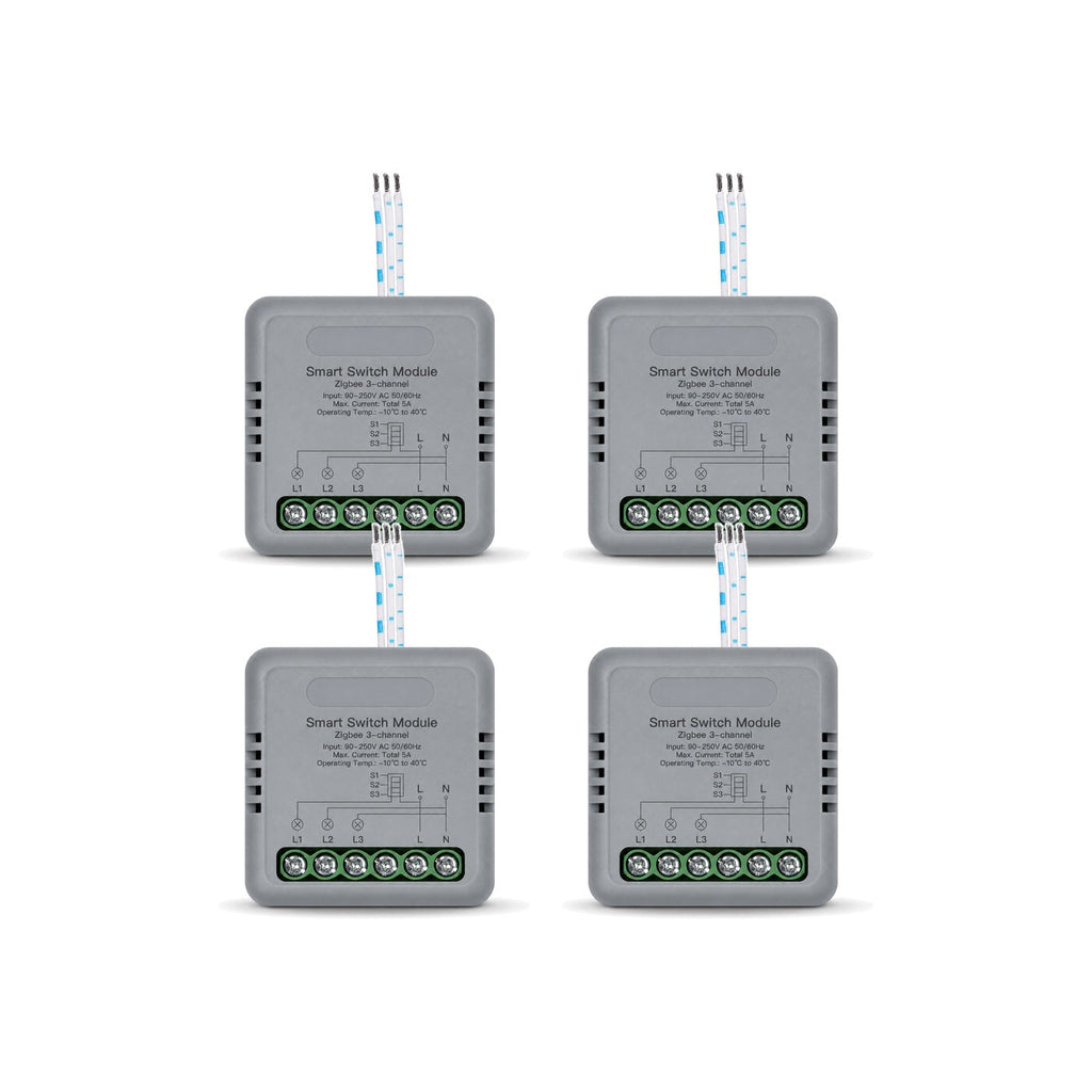 Module interrupteur connecté NéoRelay Mini Comfort ZigBee 3 voies lot de 4