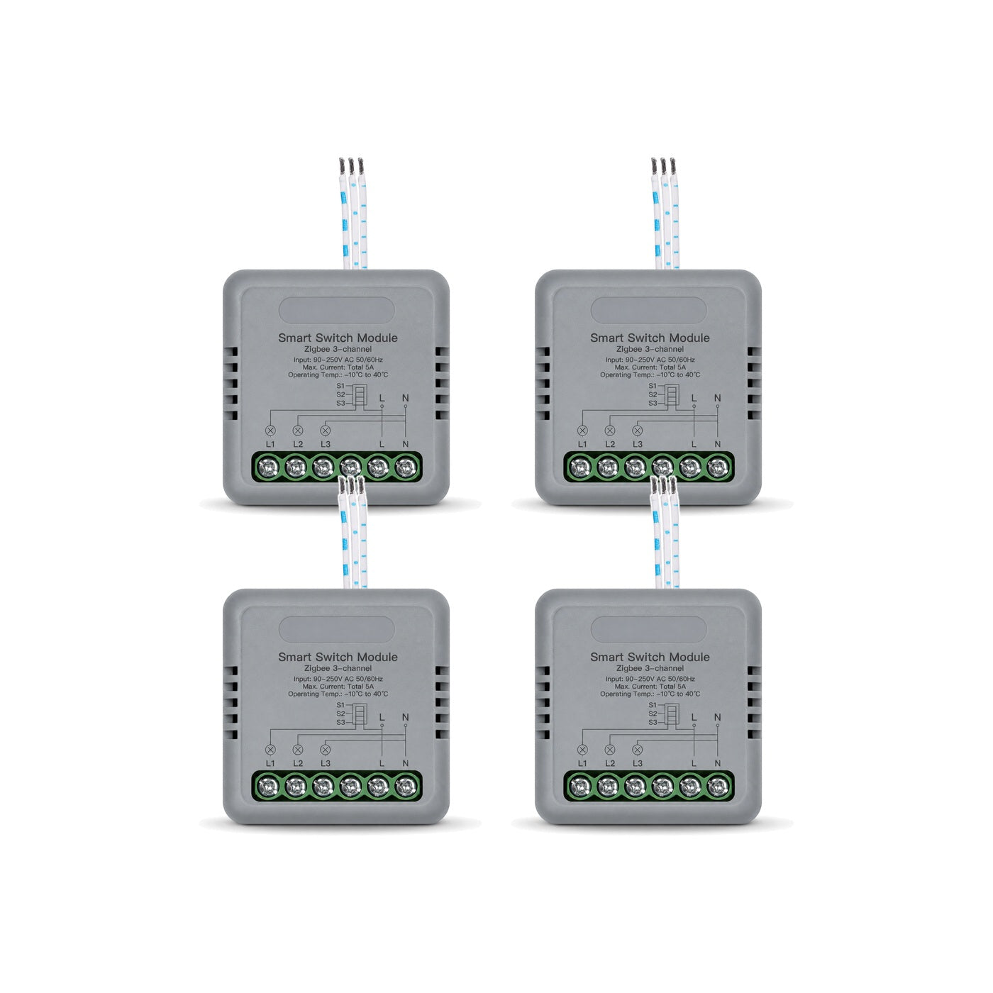 Module interrupteur connecté NéoRelay Mini Comfort ZigBee 3 voies lot de 4