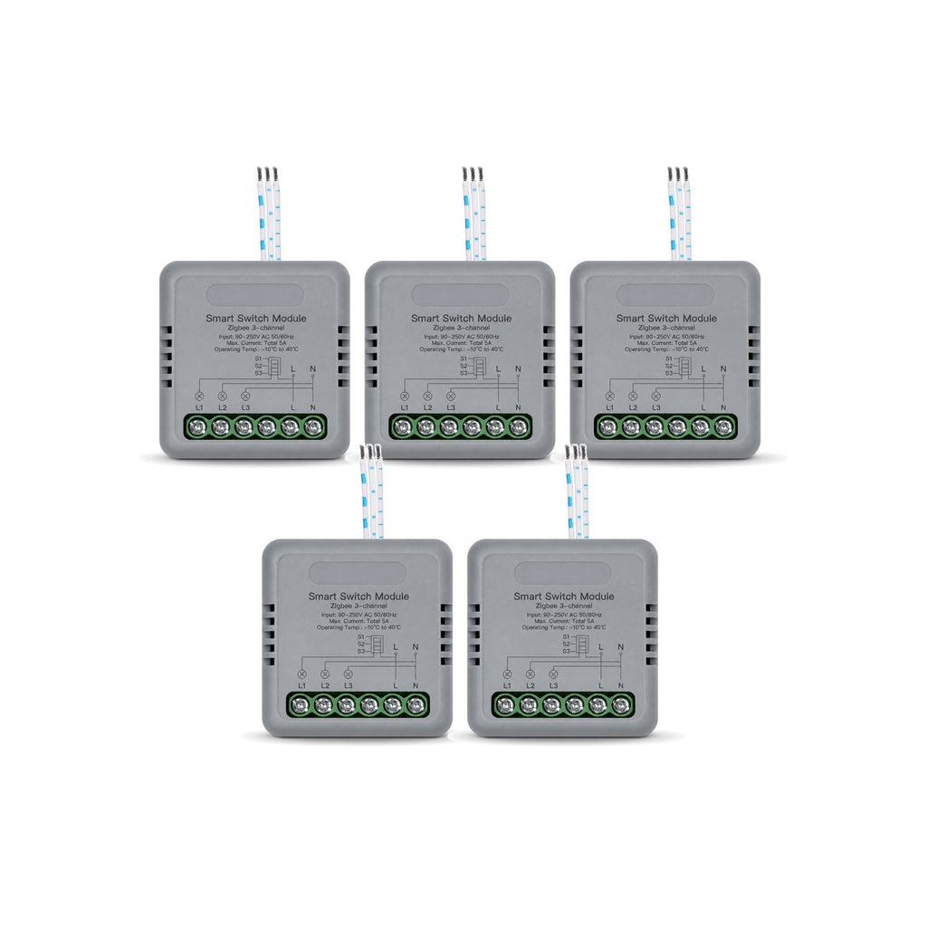 Module interrupteur connecté NéoRelay Mini Comfort ZigBee 3 voies lot de 5