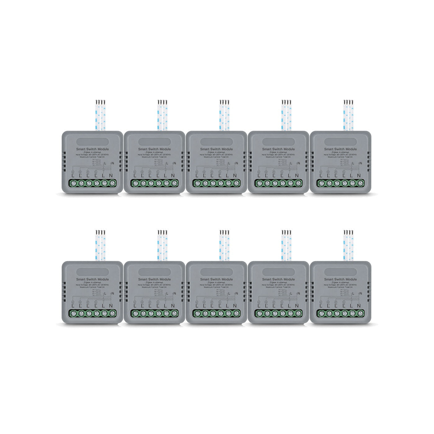 Module interrupteur connecté NéoRelay Mini Comfort ZigBee 4 voies lot de 10