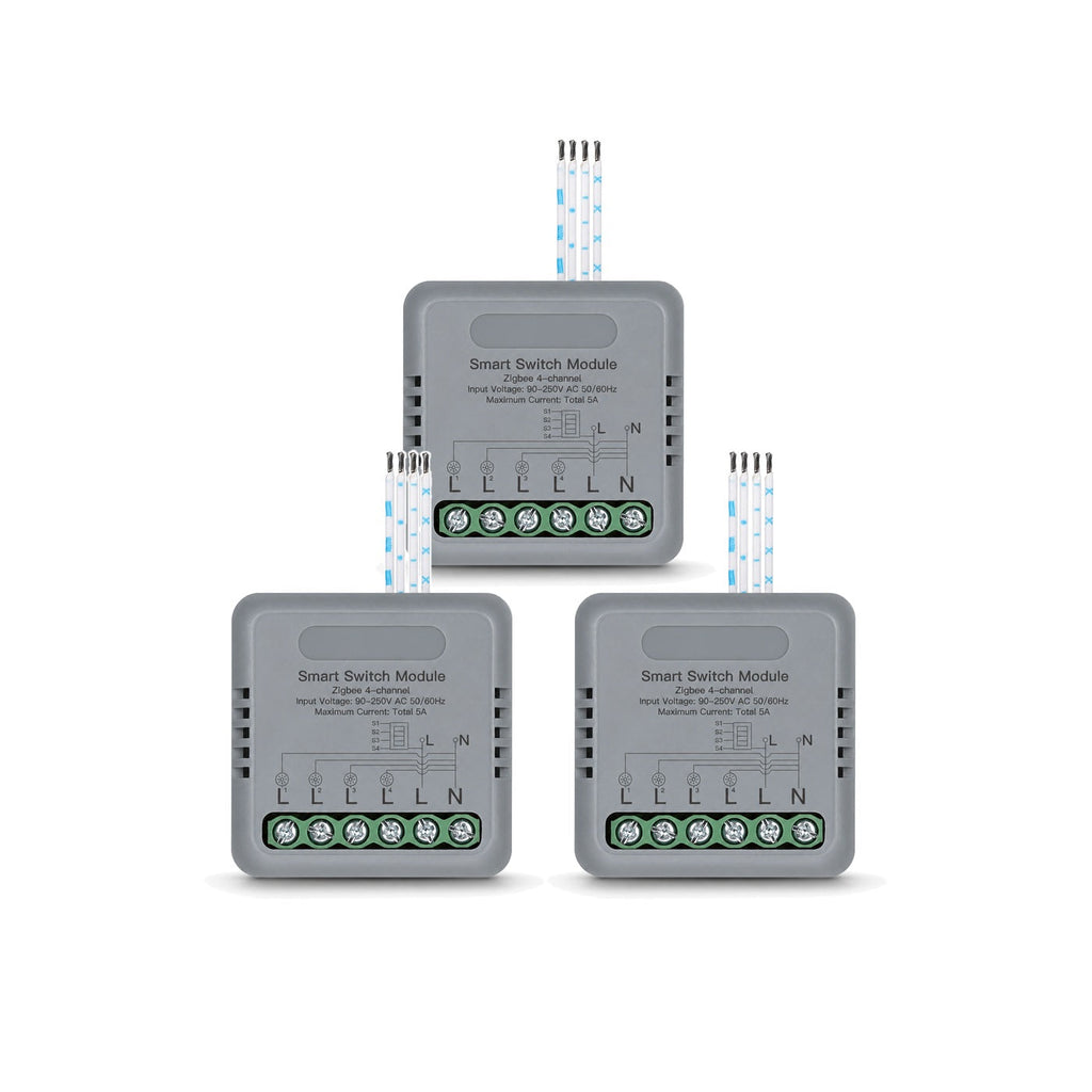 Module interrupteur connecté NéoRelay Mini Comfort ZigBee 4 voies lot de 3