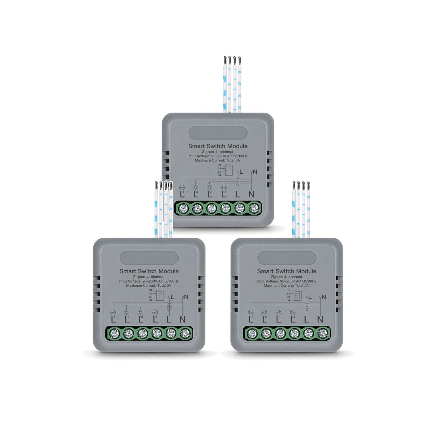 Module interrupteur connecté NéoRelay Mini Comfort ZigBee 4 voies lot de 3