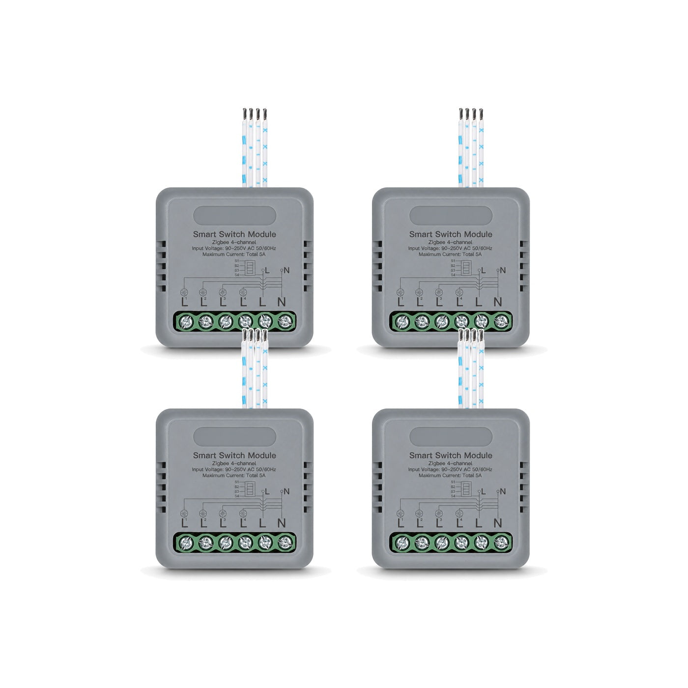 Module interrupteur connecté NéoRelay Mini Comfort ZigBee 4 voies lot de 4