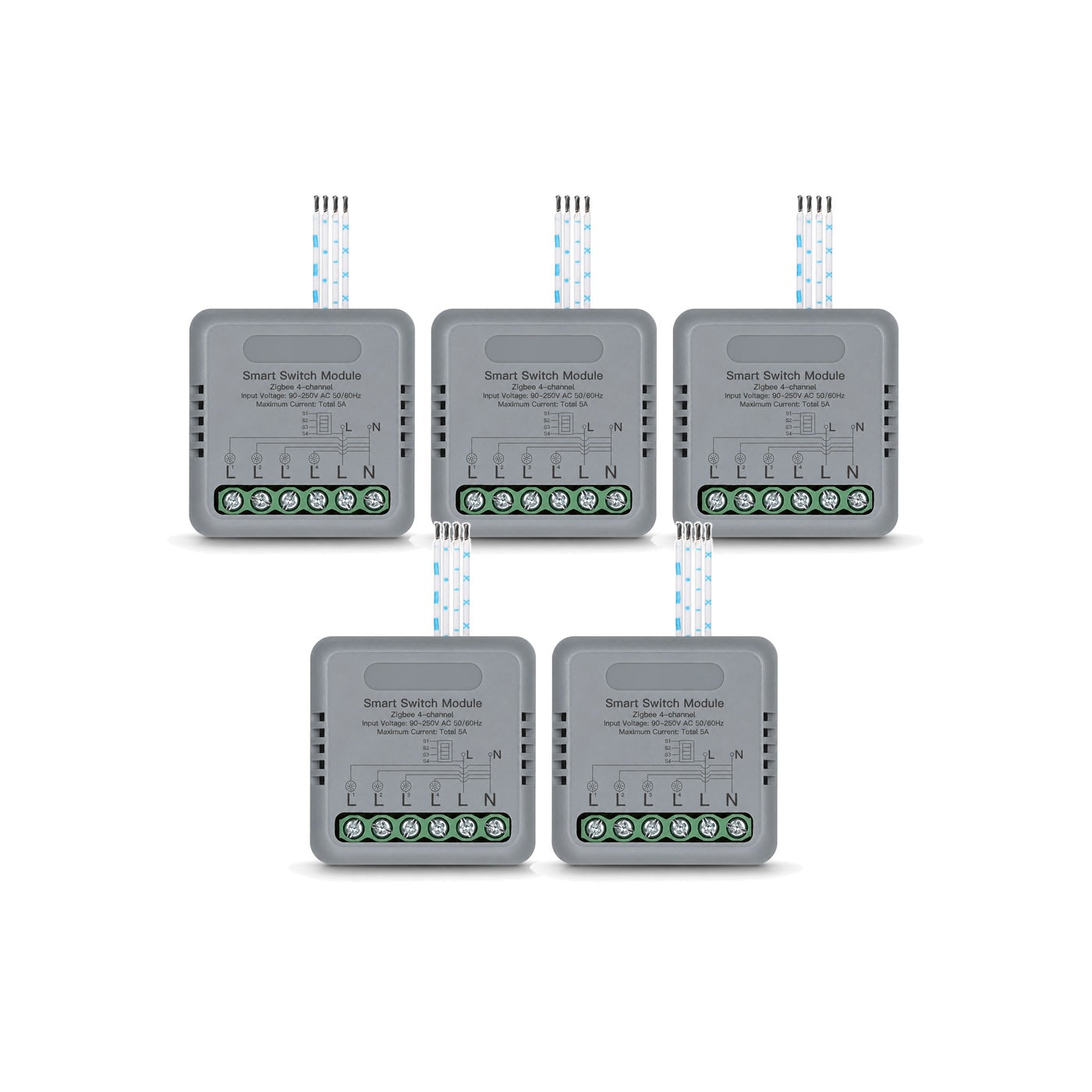 Module interrupteur connecté NéoRelay Mini Comfort ZigBee 4 voies lot de 5