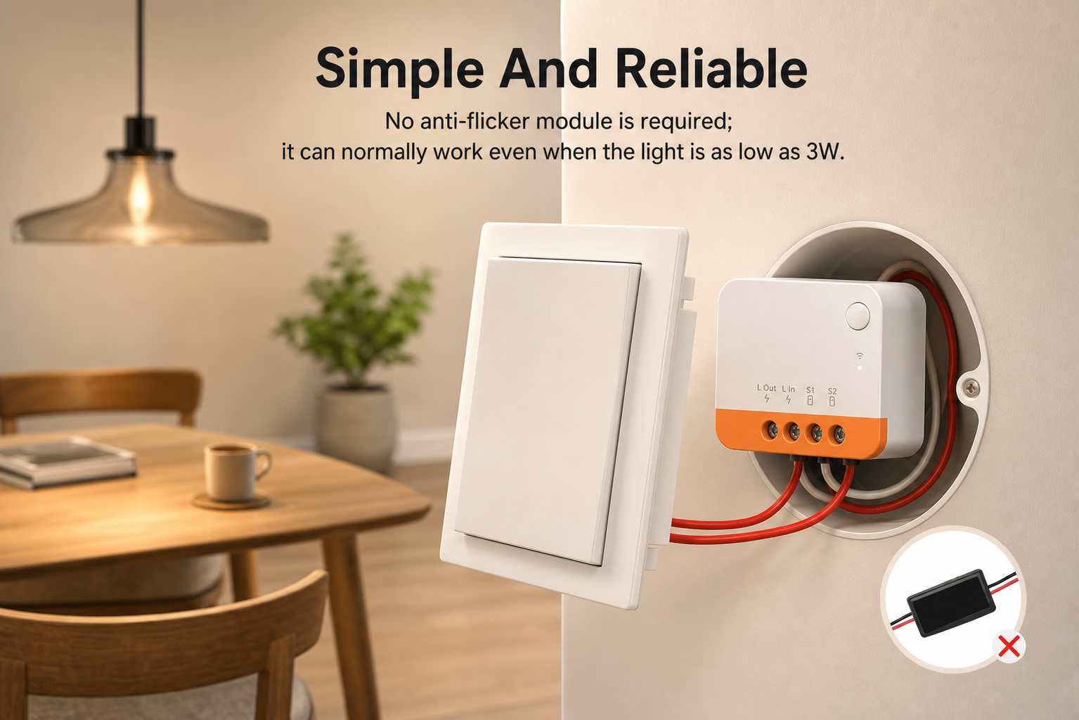 NéoRelay Mini L2 Pro - no anti flicker module installation image