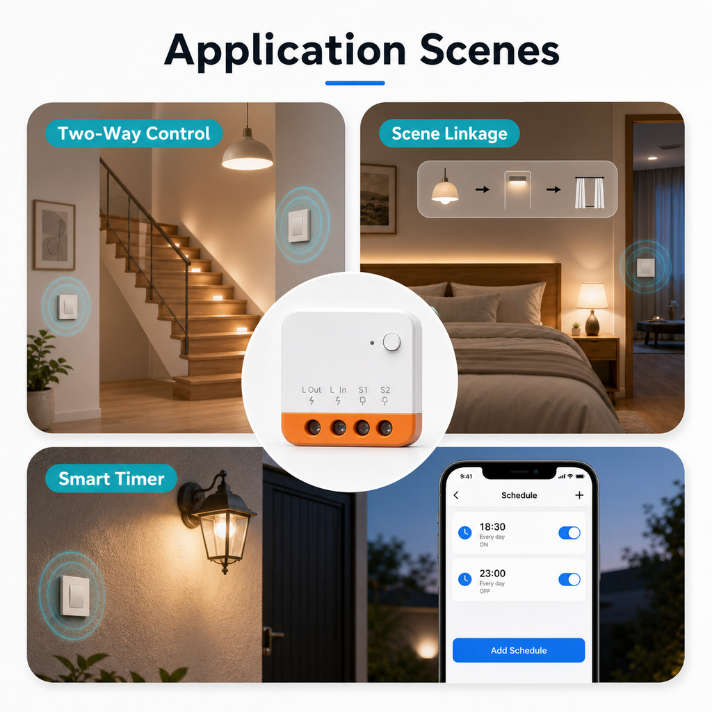 Application scenes for ZigBee no-neutral relay lighting control