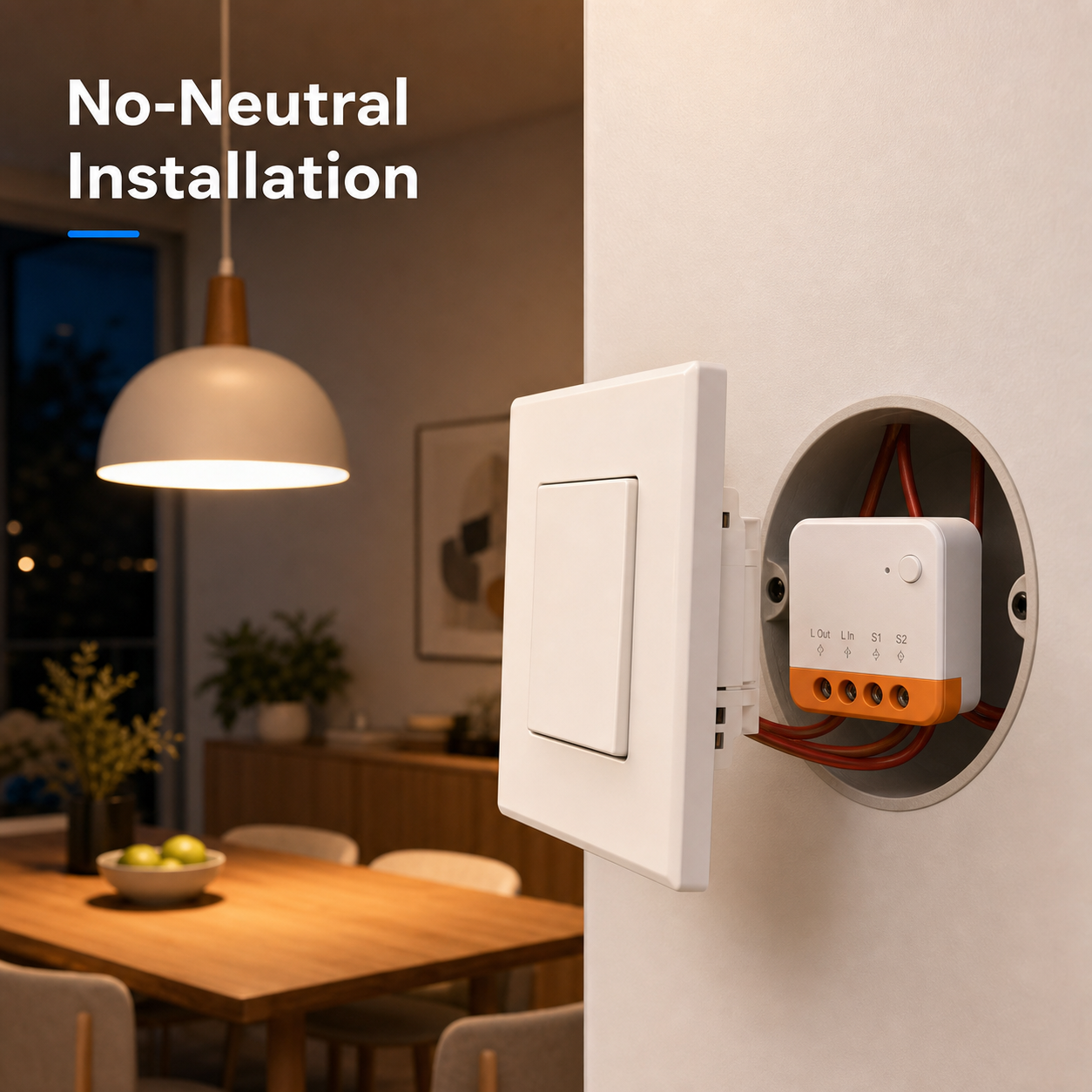 Lifestyle installation of no-neutral ZigBee relay behind a wall switch