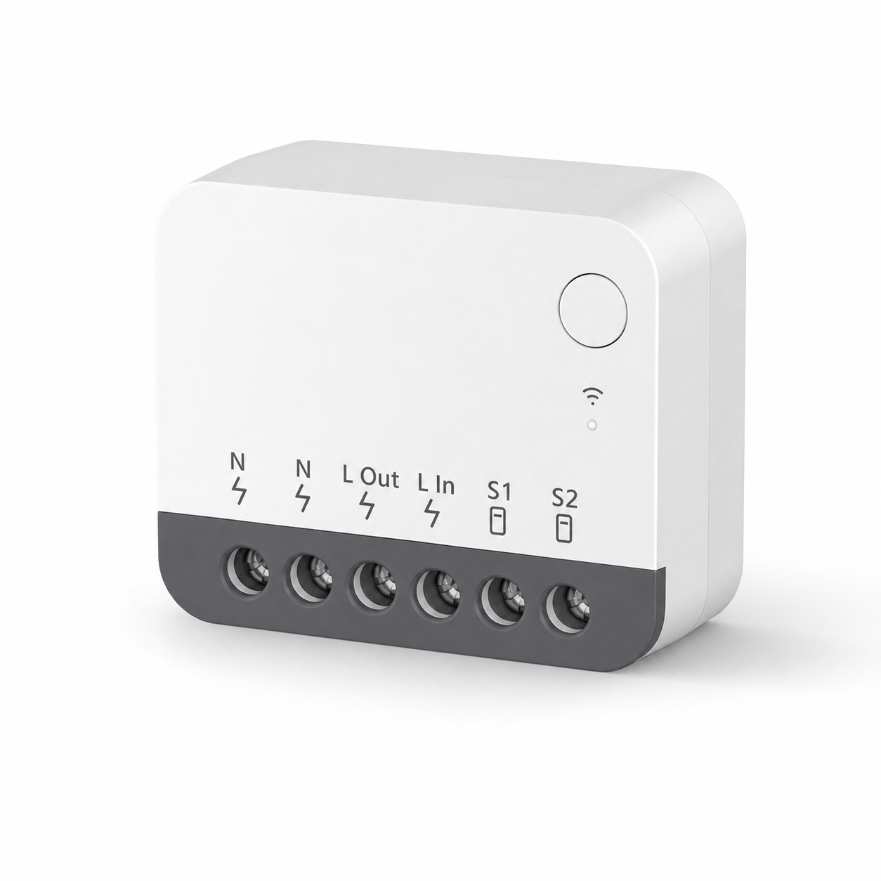 Module relais ZigBee NéoRelay Mini R2 Pro en lot de 1 sur fond blanc